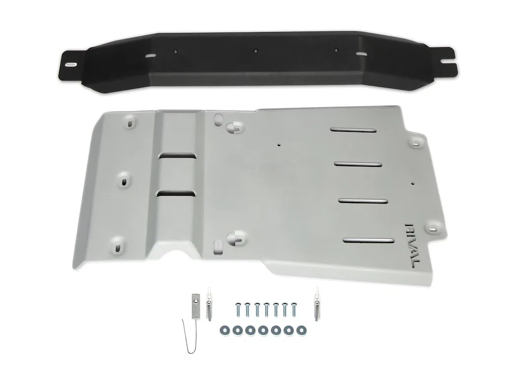 2333.9541.1.6 – RIVAL Skid Plate, Gearbox And Transfer Case Powder Coated White Aluminum With Mounting Kit